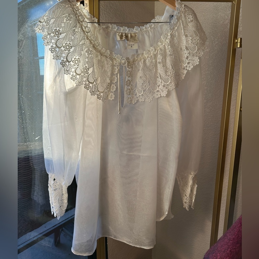 Victoria’s Secret Gold Label Sexy Night Sheer Bridal lace white nightgown size M